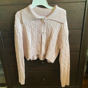 Light pink knit button sweater